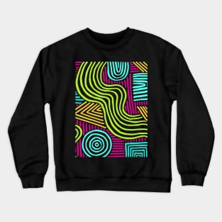 Fun Funky Colored Lined Shapes Crewneck Sweatshirt